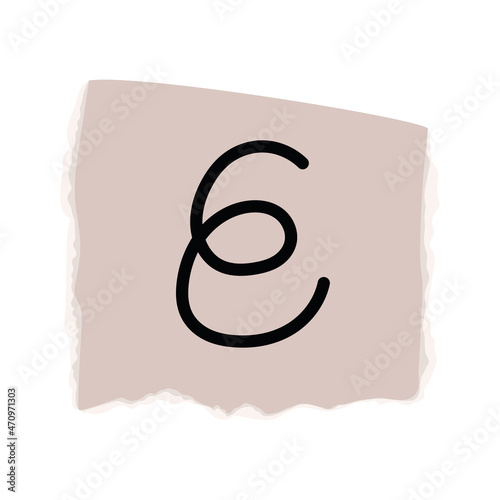 ransom paper with letter E
