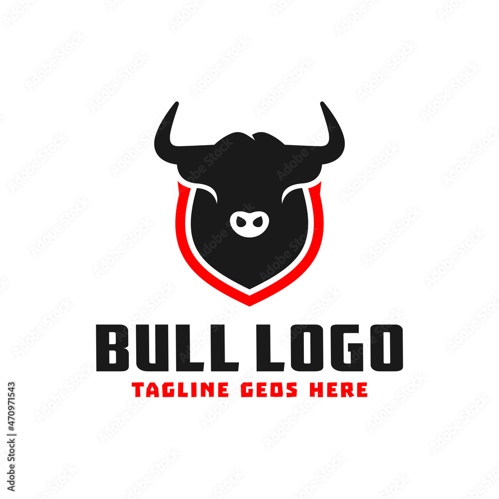 bull head shield inspiration illustration logo design