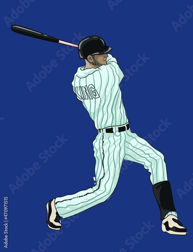 Drawing baseball athlete, sport collction, art.illusration, vector photo