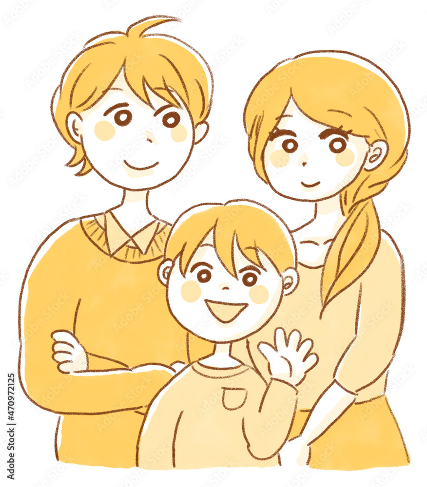 若い夫婦と男の子の3人家族(A family of three, a young couple and a boy.) 若い夫婦と男の子の3人家族(A family of three, a young couple and a boy.)