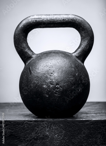 Sports kettlebell for training in the gym.