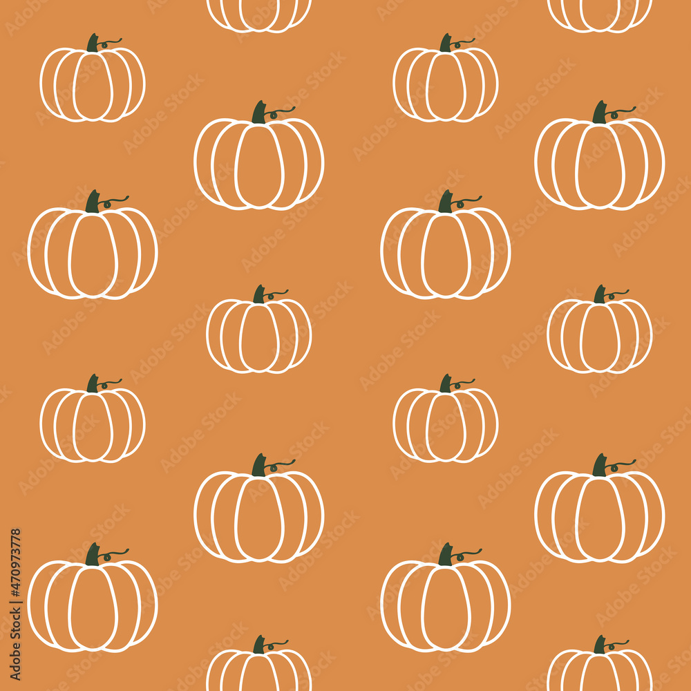 Pumpkin seamless pattern on brown background Pumpkin seamless pattern on brown background