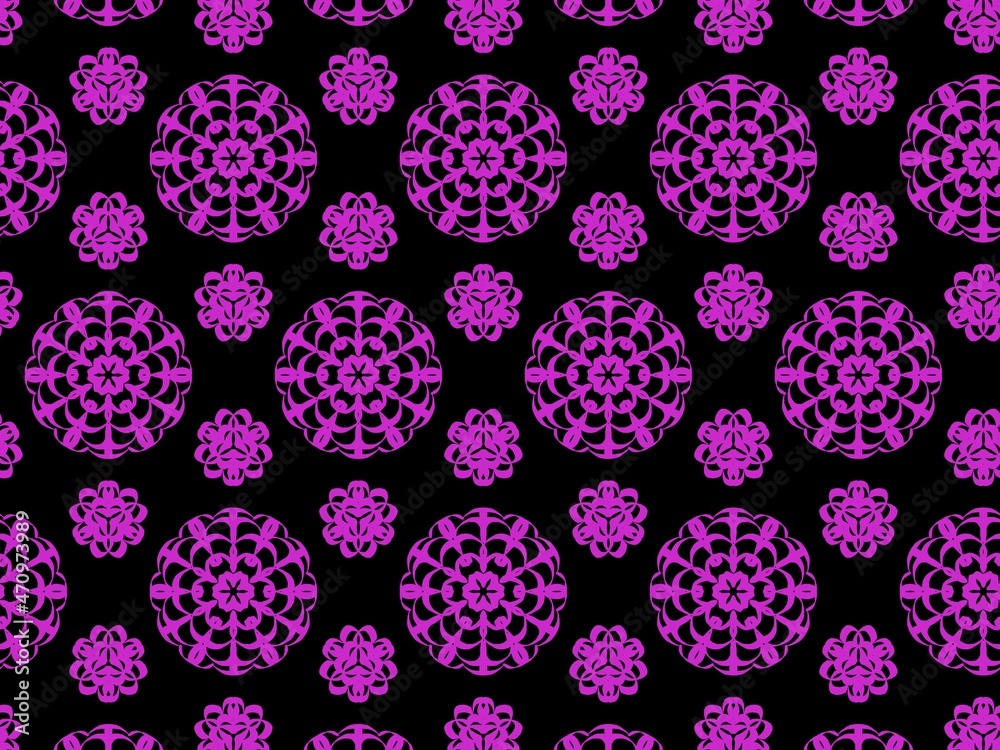 Abstract deep pink pattern image on black background. Abstract deep pink pattern image on black background.