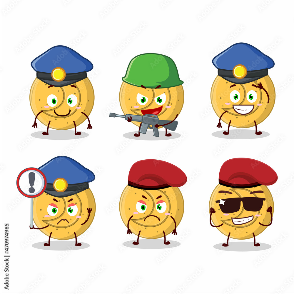 A dedicated Police officer of dalgona candy moon mascot design style A dedicated Police officer of dalgona candy moon mascot design style