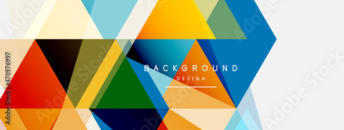 Color triangles composition, geometric abstract background. Techno or business concept, pattern for wallpaper, banner, background, landing page