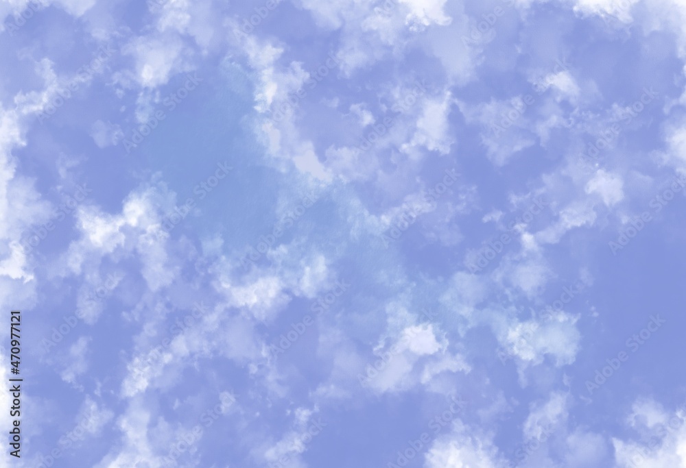 Textures of the sky on blue sky. Deep blue sky with tiny clouds, small clouds in blue sky.
