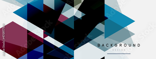 Color triangles composition, geometric abstract background. Techno or business concept, pattern for wallpaper, banner, background, landing page