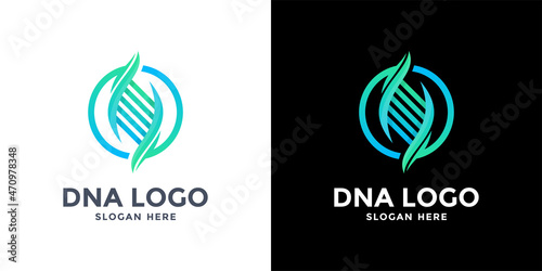 Modern dna logo vector