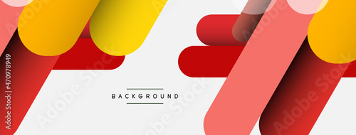 Overlapping round shapes and lines background. Vector illustration for wallpaper banner background or landing page