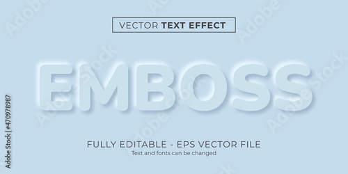 Blue neomorphic emboss 3d simple modern future editable text effect