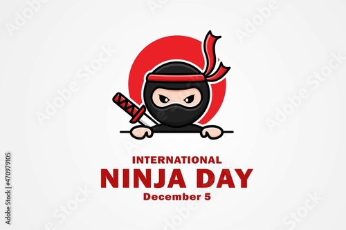 Illustration vector graphic of International Ninja Day. The illustration is Suitable for banners, flyers, stickers, Card, etc.	
