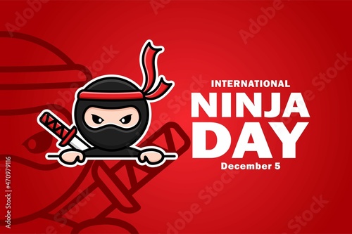 Illustration vector graphic of International Ninja Day. The illustration is Suitable for banners, flyers, stickers, Card, etc.	