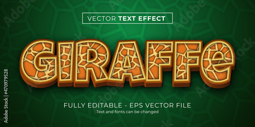 Giraffe text effect editable