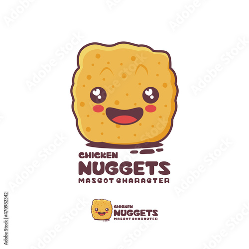 cute chicken nuggets. fast food cartoon illustration