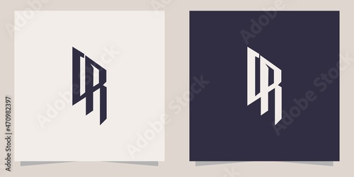 letter cr logo design template photo