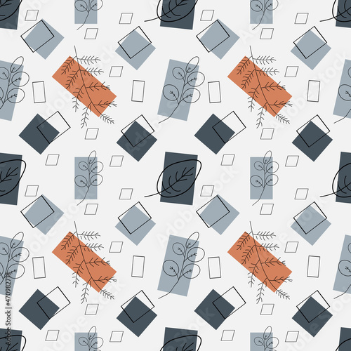 Floral and leaf abstract vector ilustration seamless patern.Great for textile,fabric,wrapping paper,and any print.