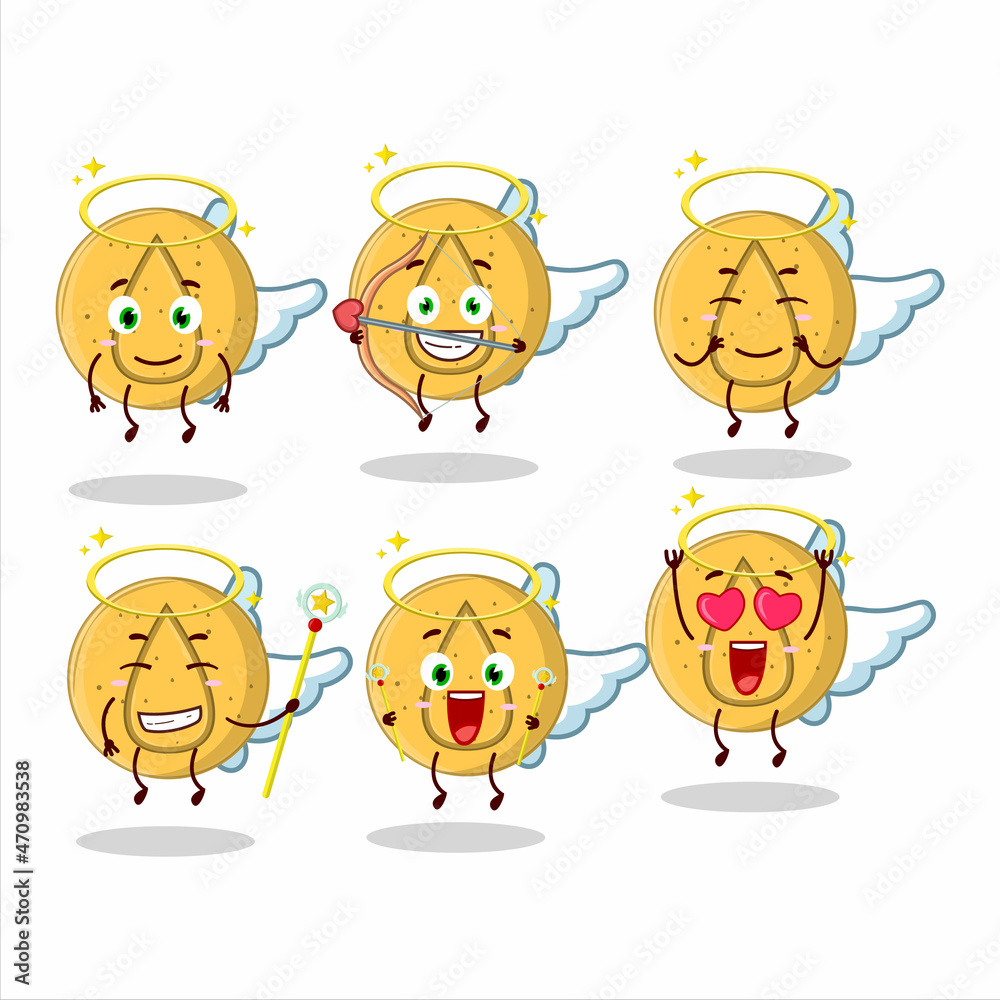 Dalgona candy water cartoon designs as a cute angel character