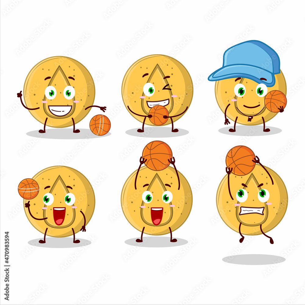 Talented dalgona candy water cartoon character as a basketball athlete Talented dalgona candy water cartoon character as a basketball athlete