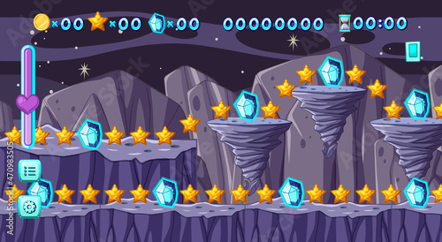 A Game Template Galaxy Space Scene