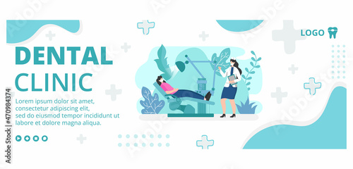 Dental Flat Design Illustration Cover Editable of Square Background Suitable for Social media, Feed, Card, Greetings, Print and Web Internet Ads