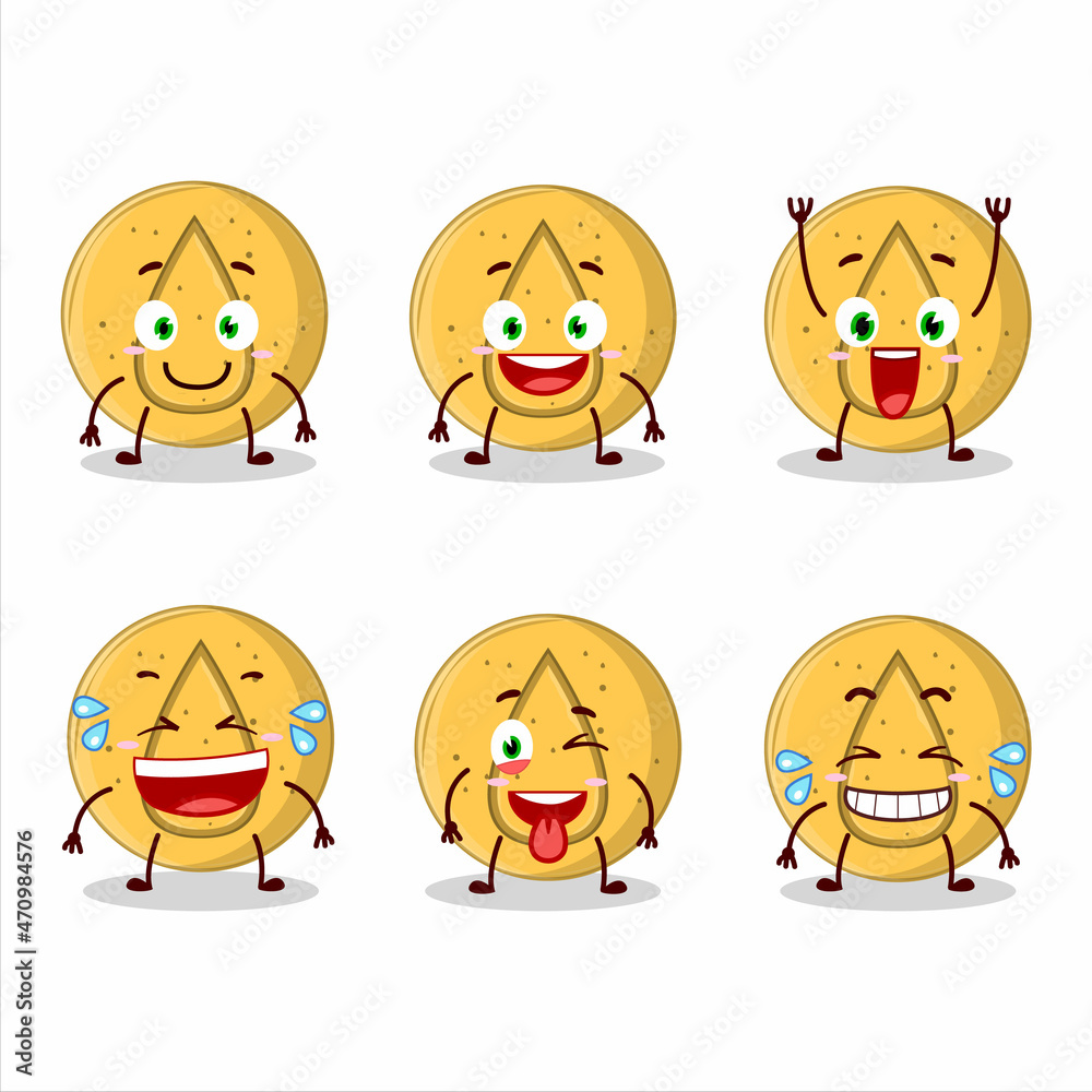 Cartoon character of dalgona candy water with smile expression Cartoon character of dalgona candy water with smile expression
