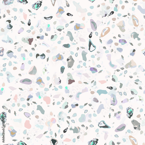 Terrazzo Texture Vector. Flooring Seamless Pattern