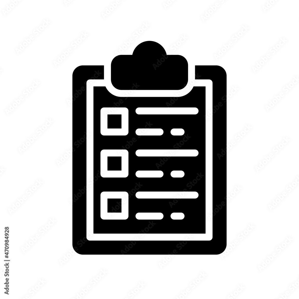 Clipboard Icon, Glyph style icon vector illustration, Suitable for website, mobile app, print, presentation, infographic and any other project. Clipboard Icon, Glyph style icon vector illustration, Suitable for website, mobile app, print, presentation, infographic and any other project.
