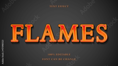 3d Gradient Red Word Flames Editable Text Effect Design Template