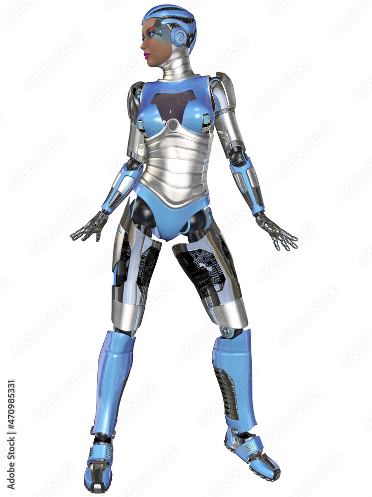 3d illustration of an female robot 3d illustration of an female robot
