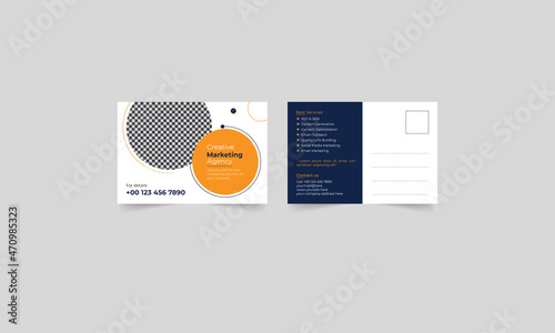 Postcard design template. Postcard real estate, business postcard, postcard template, post card, postcard layout