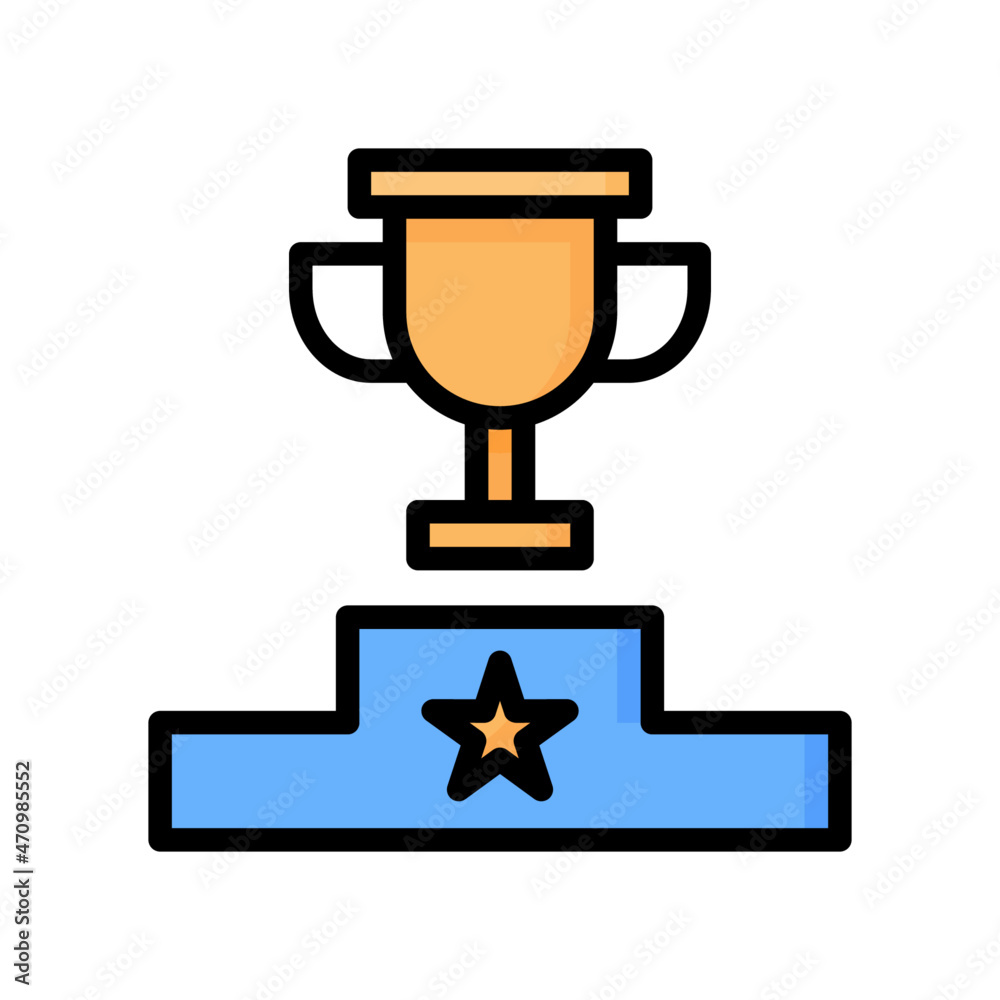 Trophy Icon, Filled Line style icon vector illustration, Suitable for website, mobile app, print, presentation, infographic and any other project. Trophy Icon, Filled Line style icon vector illustration, Suitable for website, mobile app, print, presentation, infographic and any other project.