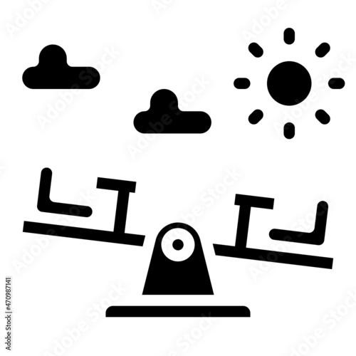 seesaw line icon
