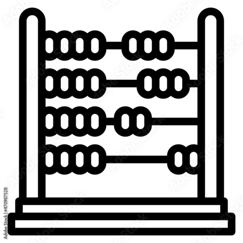abacus line icon