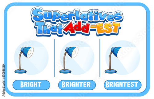 Comparative and Superlative Adjectives for word bright