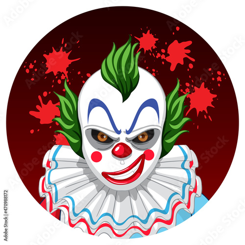 Scary creepy clown face