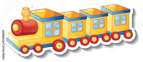 Yellow train toy cartoon sticker