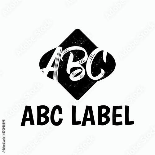 ABC initial label logo vector image