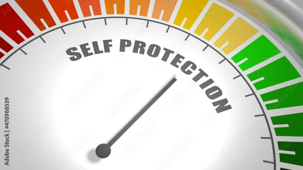 Self protection measuring device with arrow and scale. Self protection measuring device with arrow and scale.