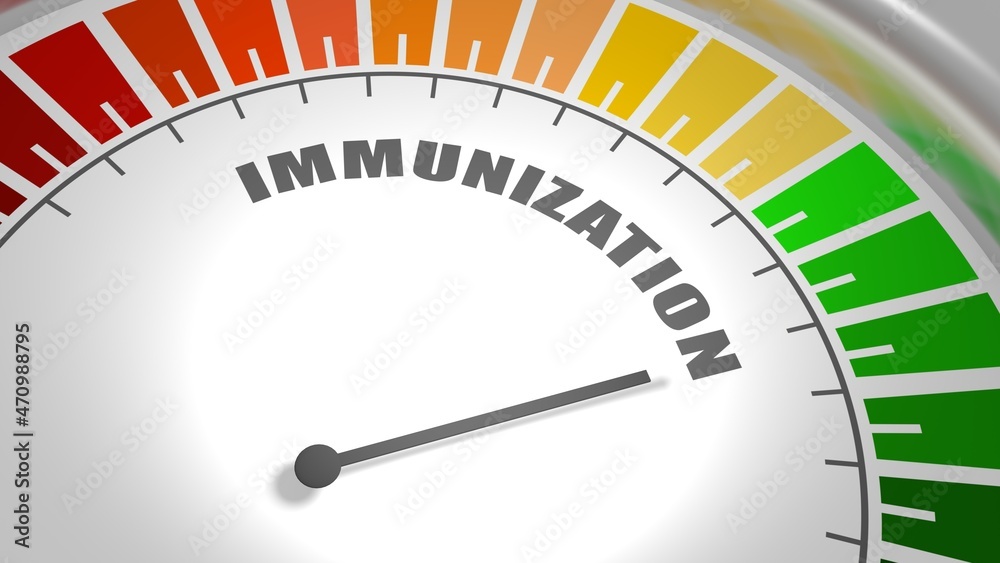 Immunization measuring device with arrow and scale. Immunization measuring device with arrow and scale.