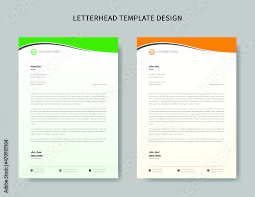 Business letterhead template or Corporate letterhead template design