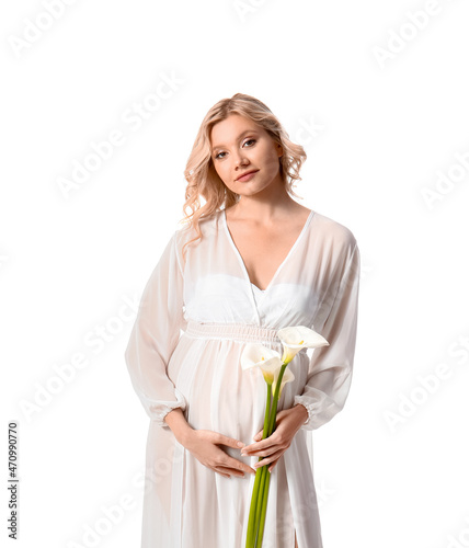 Young pregnant woman with c...