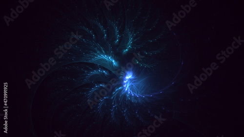 3D rendering abstract multicolor fractal light background