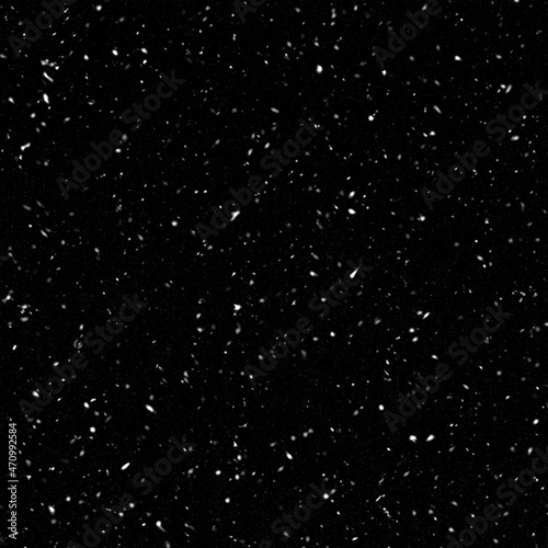 Abstract particle fall overlay background, Bokeh of white snow on a black background. Assorted flying and moving particle can be used as snow, dust, ashes, water drop.