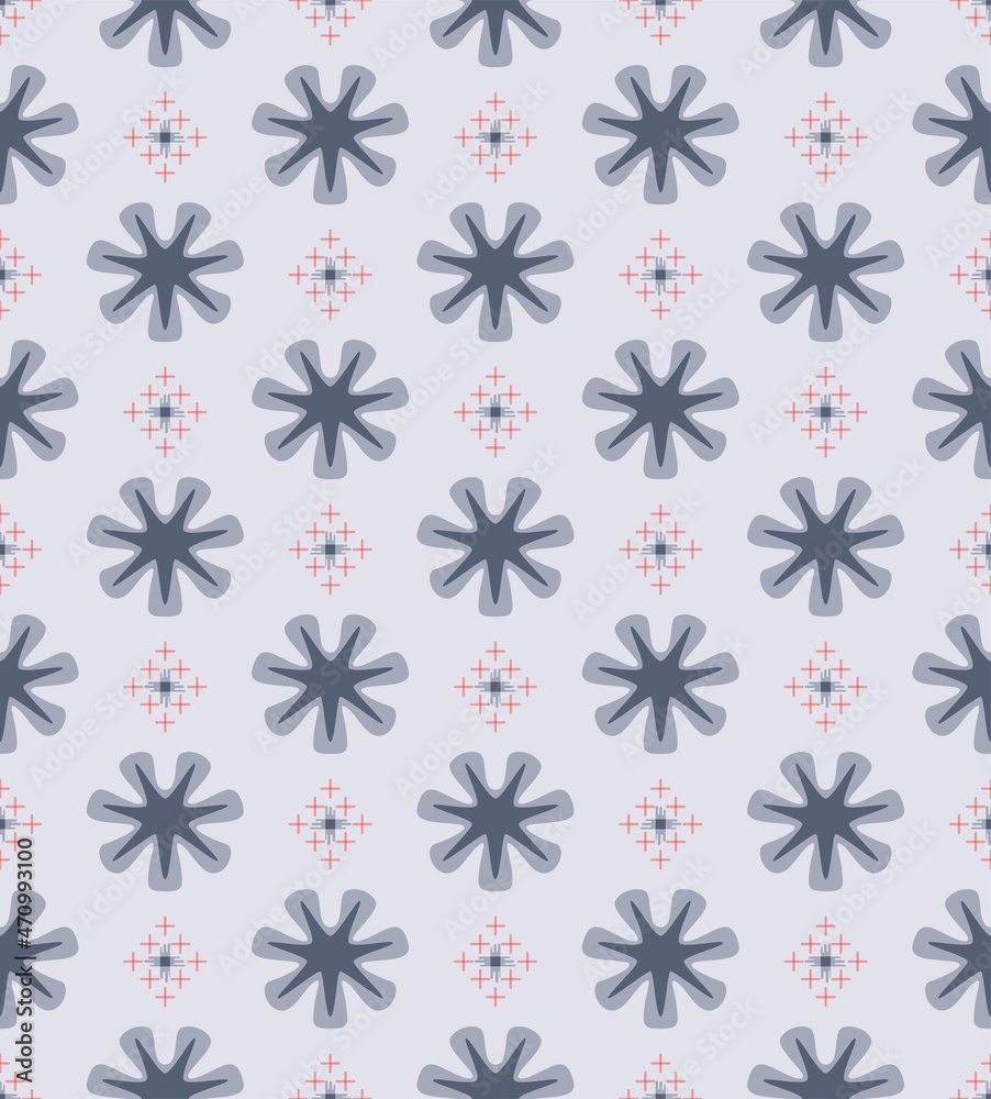 Japanese Star Flower Vector Seamless Pattern Japanese Star Flower Vector Seamless Pattern