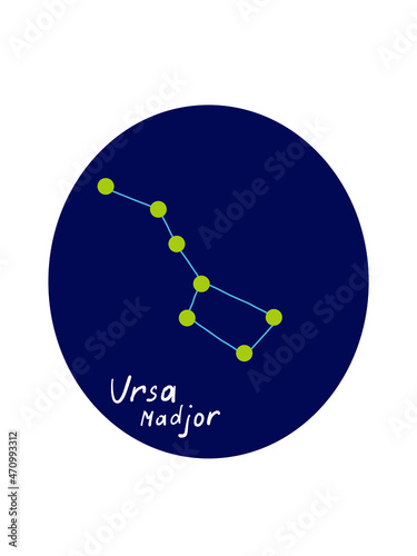 Constellation Ursa Major. T-shirt with print. Cosmos of the Universe, astronomy. Space icon.