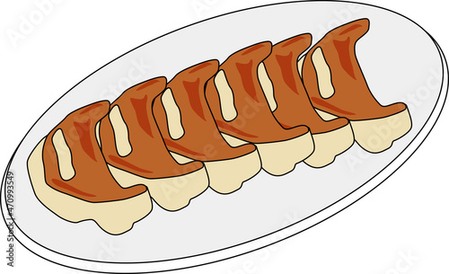 美味しい餃子のイラスト素材
