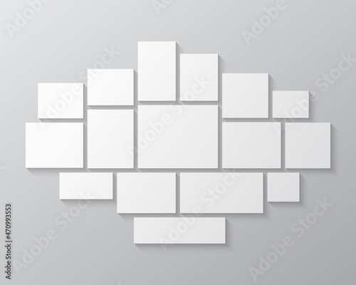 Template collage of sixteen frames, images, photo