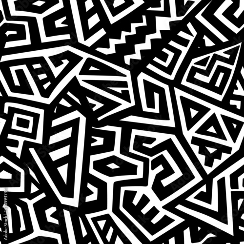 Unique Geometric Vector Seamless Pattern made in ethnic style. Aztec textile print. African traditional design. Creative boho pattern. Perfect for site backgrounds, wrapping paper and fabric design.