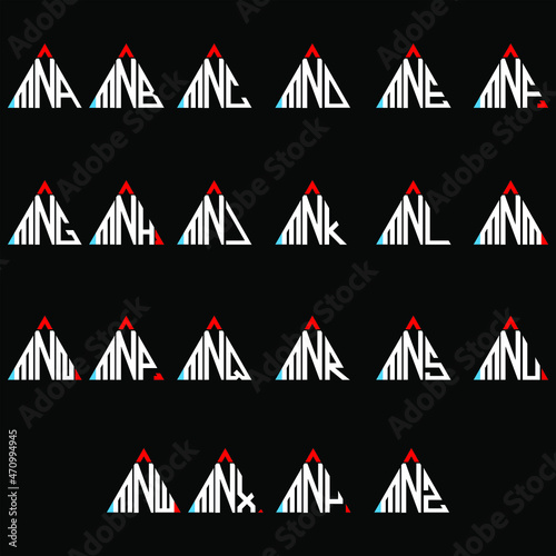 MNA to MNZ letter logo creative design, Multiple triple letter logo design