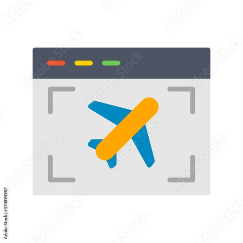 Online Vist Ticket Flat Vector Icon Design photo